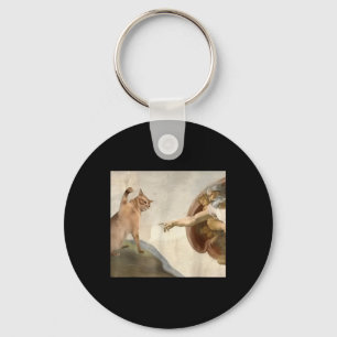 Almighty Slap Lund Cat God Creation of Adam Meme Nyckelring