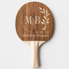 Almöblad Bröllopsmonogram Pingisracket