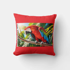 Almofada 40,6 cm x 40,6 cm Arara Vermelha Kudde