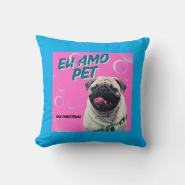 Almofada 40,6 cm x 40,6 cm Pet Azul Kudde