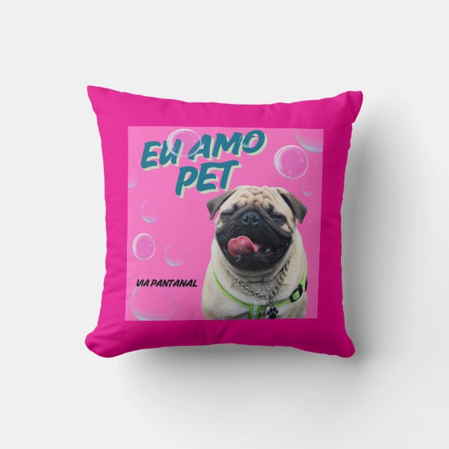 Almofada 40,6 cm x 40,6 cm Pet Pink Kudde (Framsida)