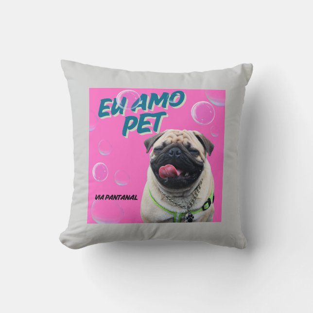 Almofada 40,6 cm x 40,6 cm Pet Pink Kudde (Framsida)