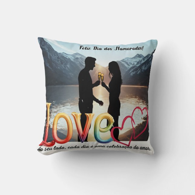 Almofada com estampa comemorativa, namorados kudde (Framsida)