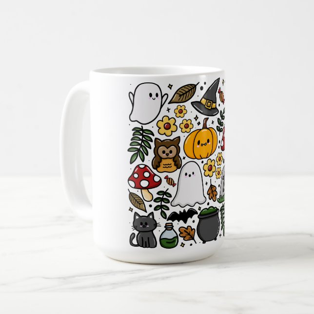 Almofada com estampa fofa de Halloween Kaffemugg (Framsida vänster)