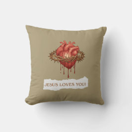 Almofada com frase motivational "Jesus Ama Você" Kudde