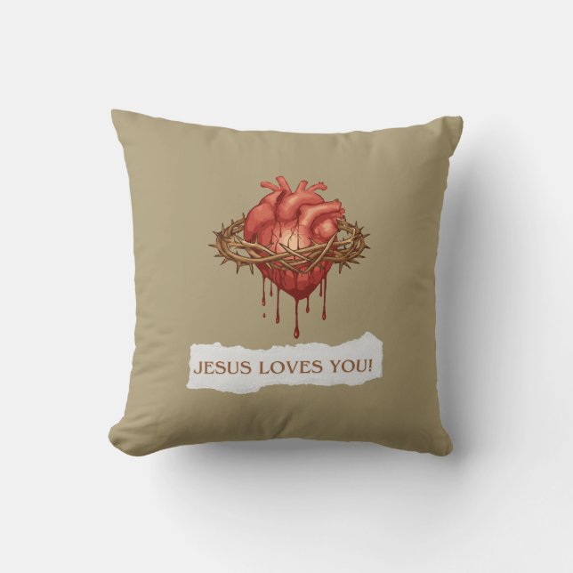 Almofada com frase motivational "Jesus Ama Você" Kudde (Framsida)