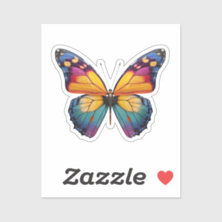 Almofada com um desenho de uma Borboleta colorida. Klistermärken