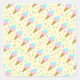 Almofada fofa com estampa contínua de sorvetes fyrkantigt klistermärke