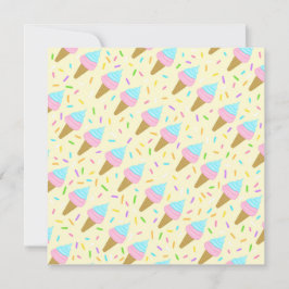 Almofada fofa com estampa contínua de sorvetes inbjudningar