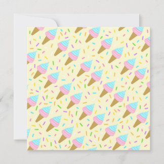 Almofada fofa com estampa contínua de sorvetes inbjudningar