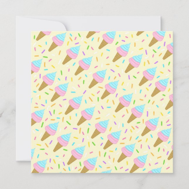 Almofada fofa com estampa contínua de sorvetes inbjudningar (Framsida)