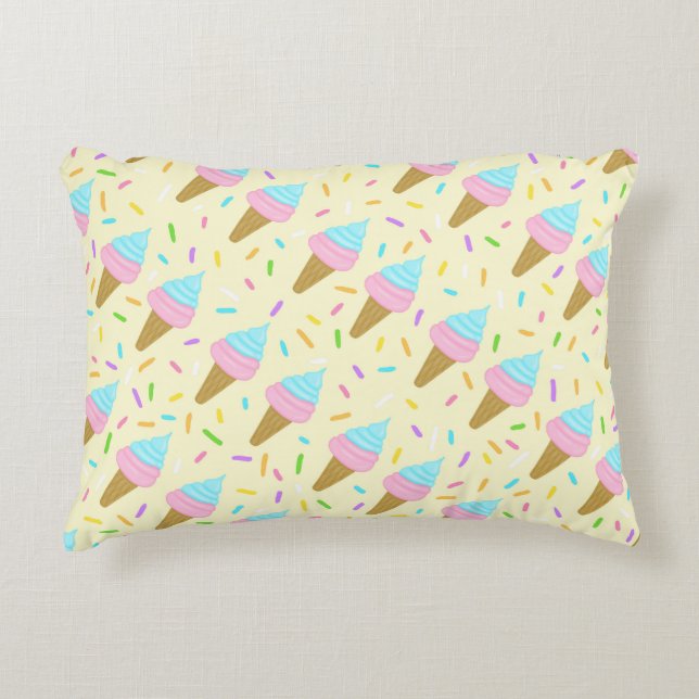 Almofada fofa com estampa contínua de sorvetes prydnadskudde (Framsidan)