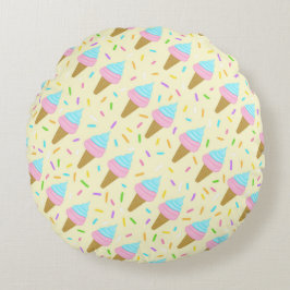 Almofada fofa com estampa contínua de sorvetes rund kudde