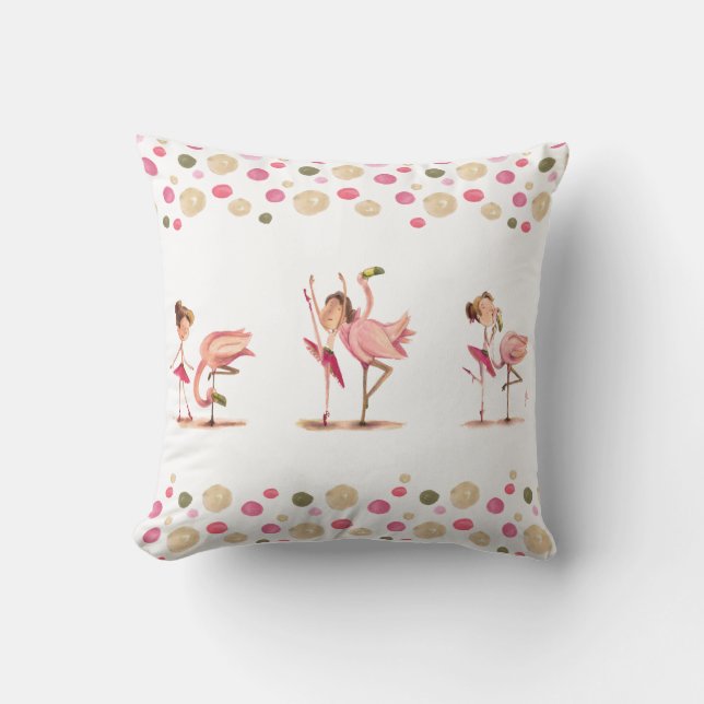 Almofada infantil menina bailarina e o flamingo kudde (Framsida)