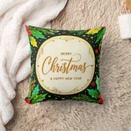 Almofada Merry Christmas and Happy New Year Kudde