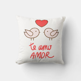 almofada pássaros romântico com coração kudde