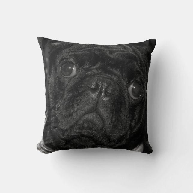 Almofada Pug Preto Kudde (Framsida)