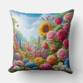 almofada quadrada estampa de rosas kudde