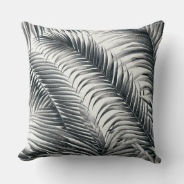 almofada quadrada estampada folha de coqueiro kudde