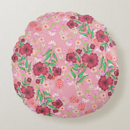 Almofada Redonda Jardim de flores Rund Kudde