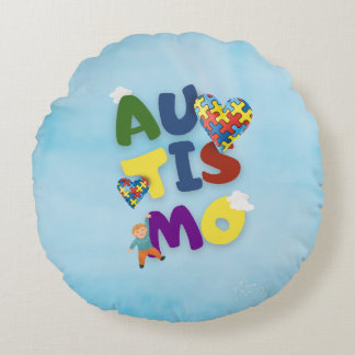 Almofada Redonda Mãe de Autista Rund Kudde