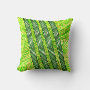 Almofada verde riscada, desenho de faxia ou fitas kudde