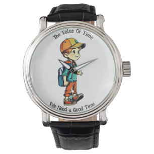 Almond and Blue School Bag for Boys - Armbandsur