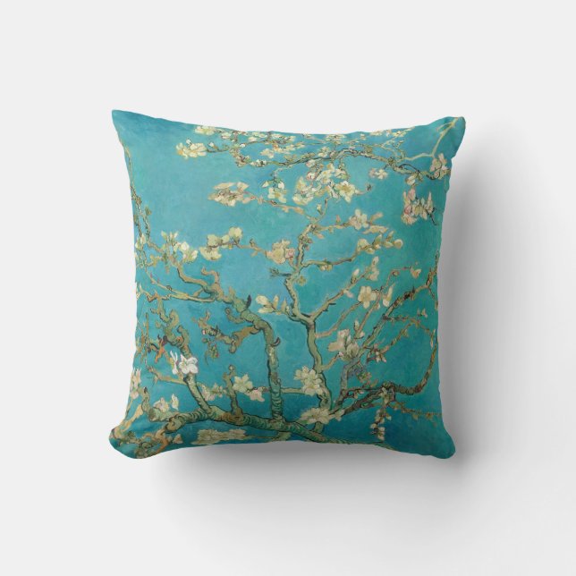 Almond Blommar, 1890 av Vincent van Gogh Throw Pil Kudde (Framsida)
