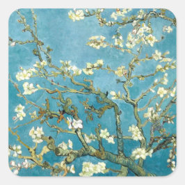 Almond blommar (1890) Vincent Van Gogh Blommigt ar Fyrkantigt Klistermärke