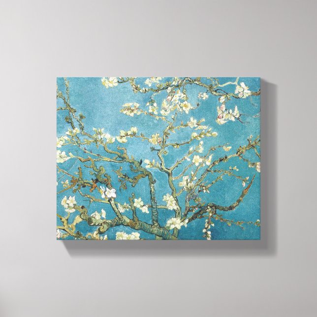 Almond Blommar av Vincent Van Gogh Canvastryck (Framsida)