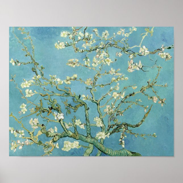 Almond Blommar by Van Gogh Fine Art Poster Print (Framsidan)