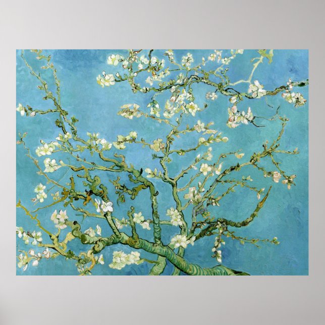 Almond Blommar Grenar (F671) Van Gogh Fine Art Poster (Framsidan)