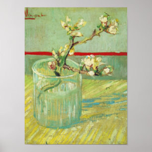Almond Blommar Grenar i Glass Van Gogh Fine Art Poster
