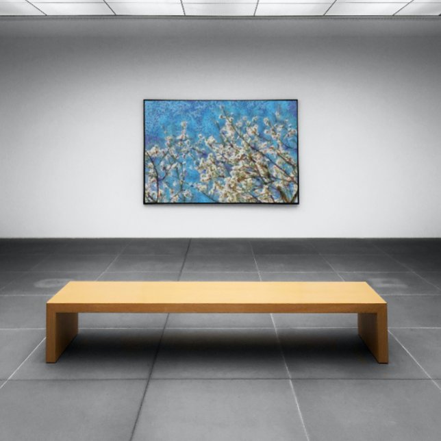 Almond Blommar och Blå himmel in Doted Art Stil Poster (Skapare uppladdad)