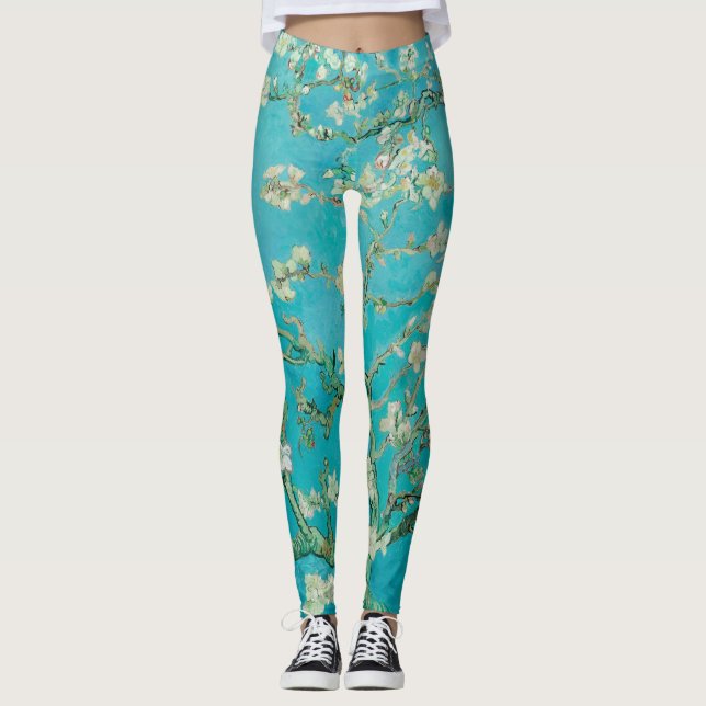 Almond Blommar Van Gogh Leggings (Framsida)