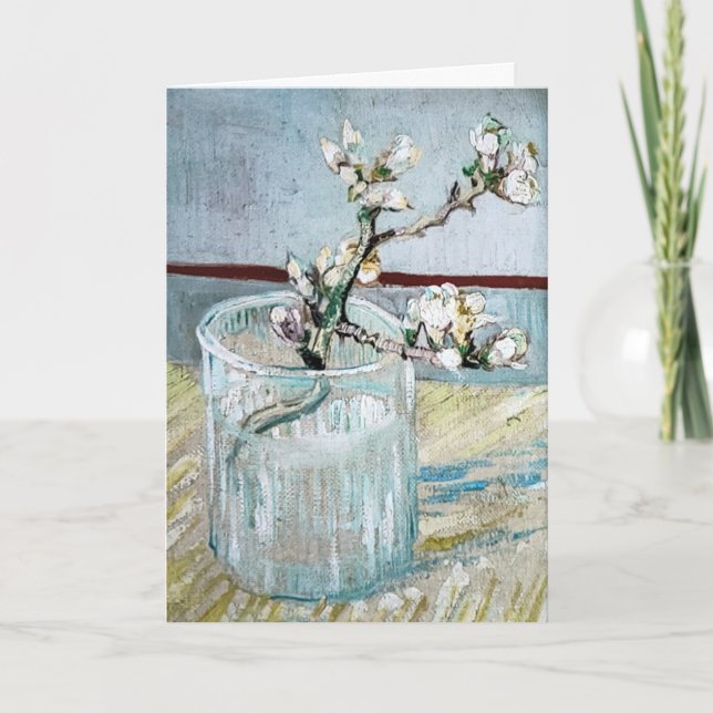 Almond Blommar Van Gogh Painting Tack Kort (Framsida)