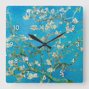 Almond Blommar, Vincent van Gogh Fyrkantig Klocka