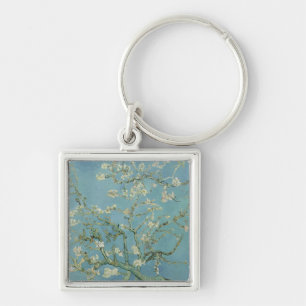 Almond Blommar: Vincent Van Gogh Fyrkantig Silverfärgad Nyckelring