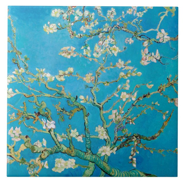 Almond Blommar, Vincent van Gogh Kakelplatta (Framsidan)