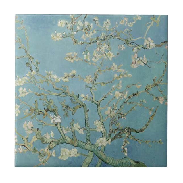 Almond Blommar: Vincent Van Gogh Kakelplatta (Framsidan)