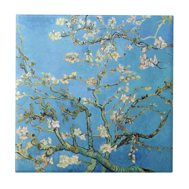 Almond Blommar Vincent van Gogh Kakelplatta (Framsidan)