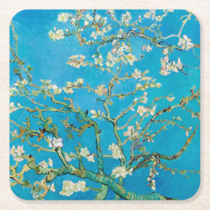 Almond Blommar, Vincent van Gogh Underlägg Papper Kvadrat