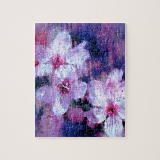 Almond Blommar Watercolor Pussel (Vertikal)