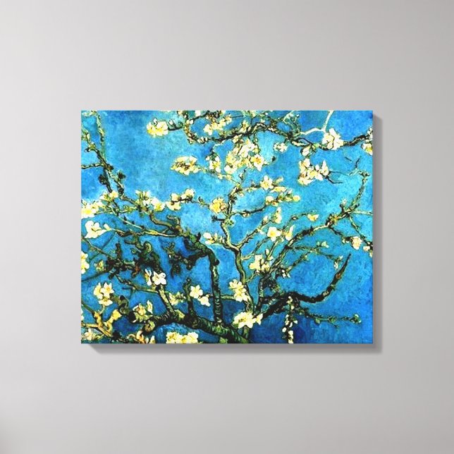 Almond Blommars av VanGogh Wrapped Canvas (Framsida)