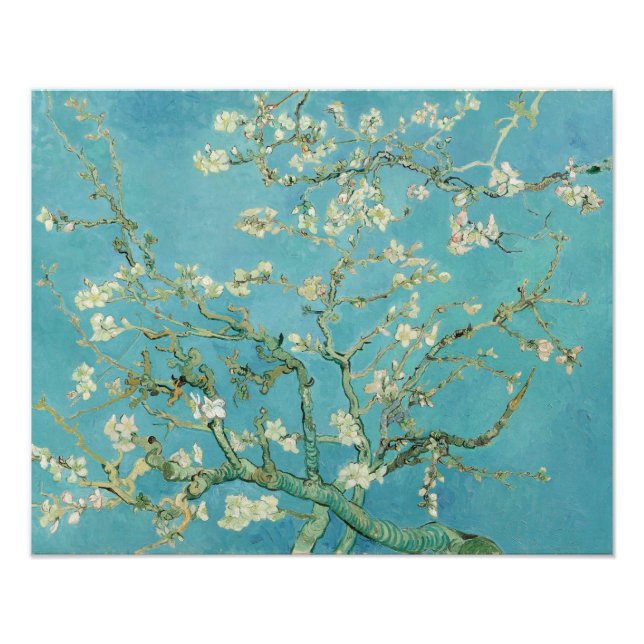 Almond Blommars av Vincent van Gogh Fototryck (Framsidan)