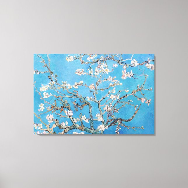 Almond Blommars Blue Vincent van Gogh Art Painting Canvastryck (Framsida)