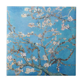Almond Blommars Blue Vincent van Gogh Art Painting Kakelplatta