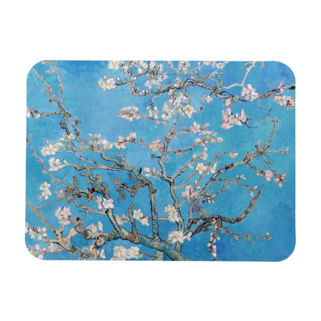 Almond Blommars Blue Vincent van Gogh Art Painting Magnet (Horisontell)