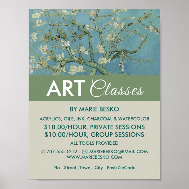 Almond Blommars by Vincent Van Gogh, Art Classes Poster (Framsidan)