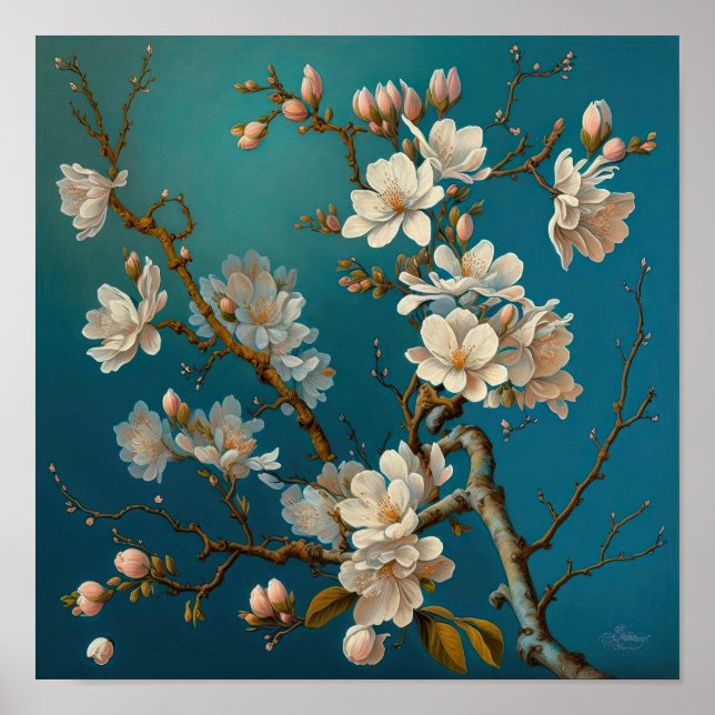 Almond Blommars Flower Art Print Poster (Framsidan)